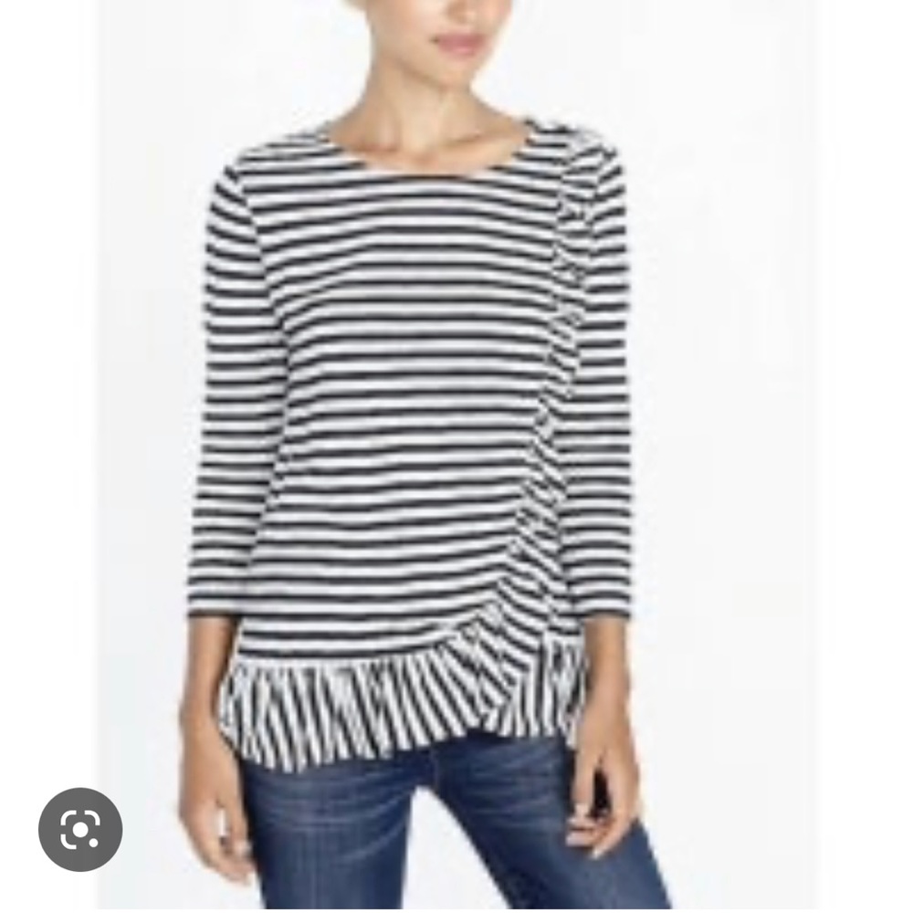 Striped Ruffled Peplum Top